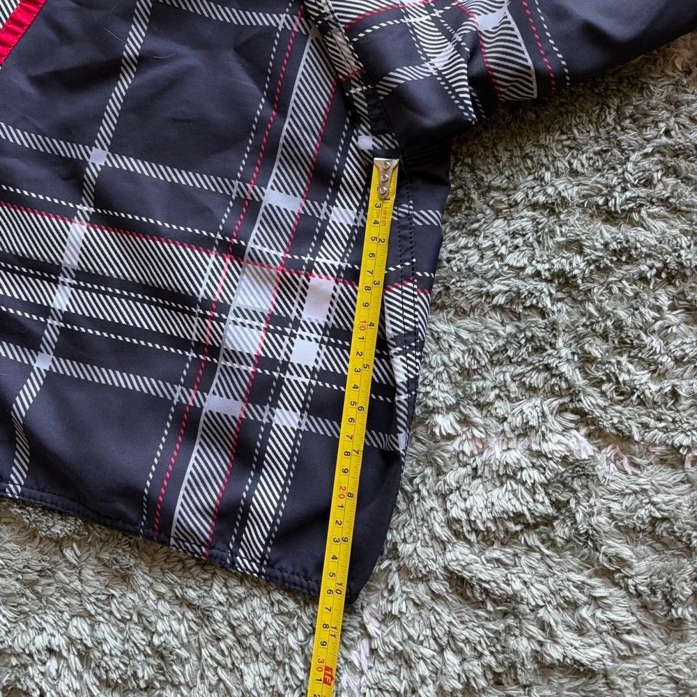 Quiksilver Mens Plaid Board Shorts Black‎ Red White Swim Trunks Size 35